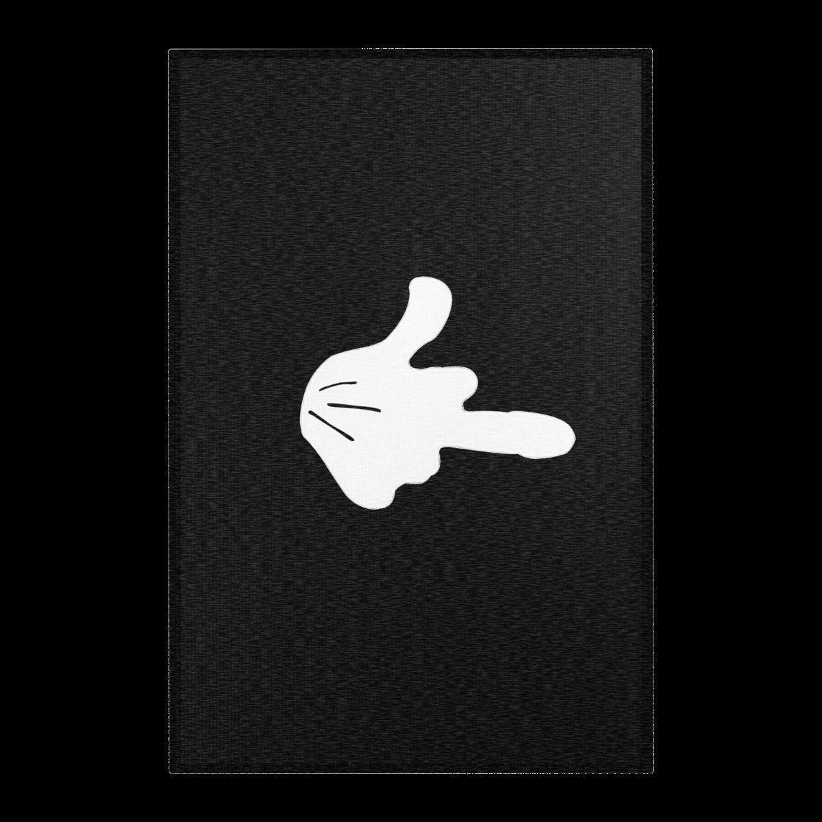 Middle Finger Area Rug — Black