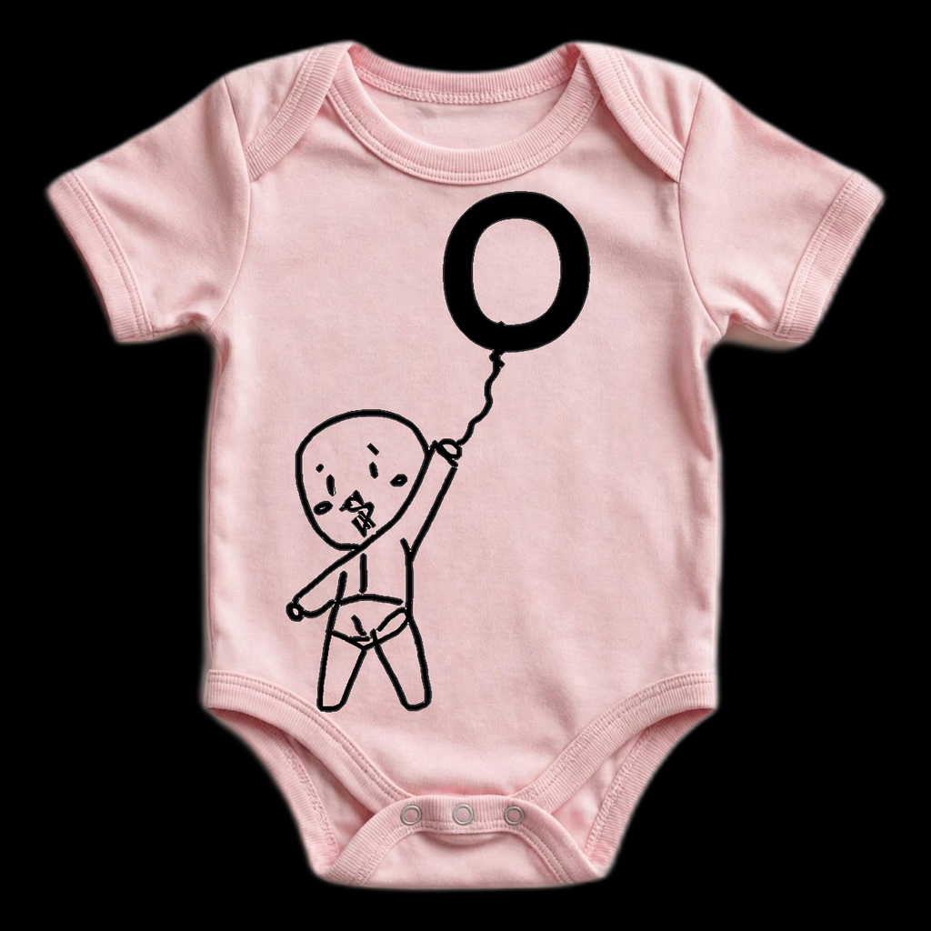 Stay Up Baby Onesie — Pink (Black Print)