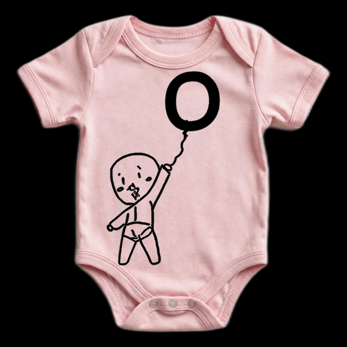 Stay Up Baby Onesie — Pink (Black Print)