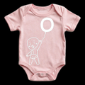 Stay Up Baby Onesie — Pink (White Print)