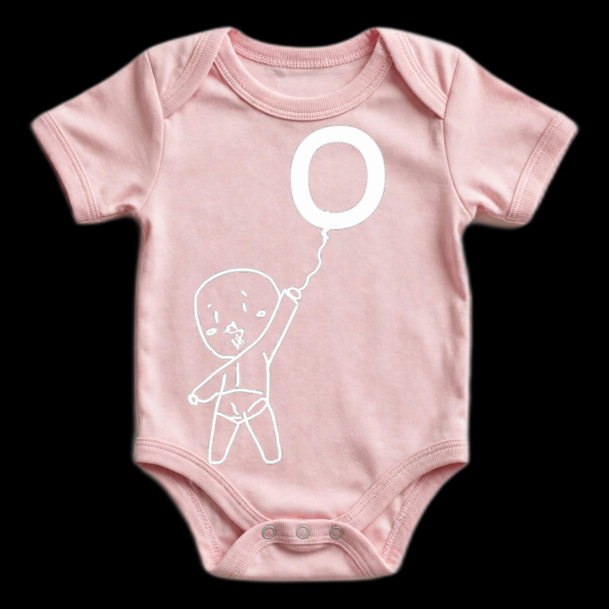 Stay Up Baby Onesie — Pink (White Print)