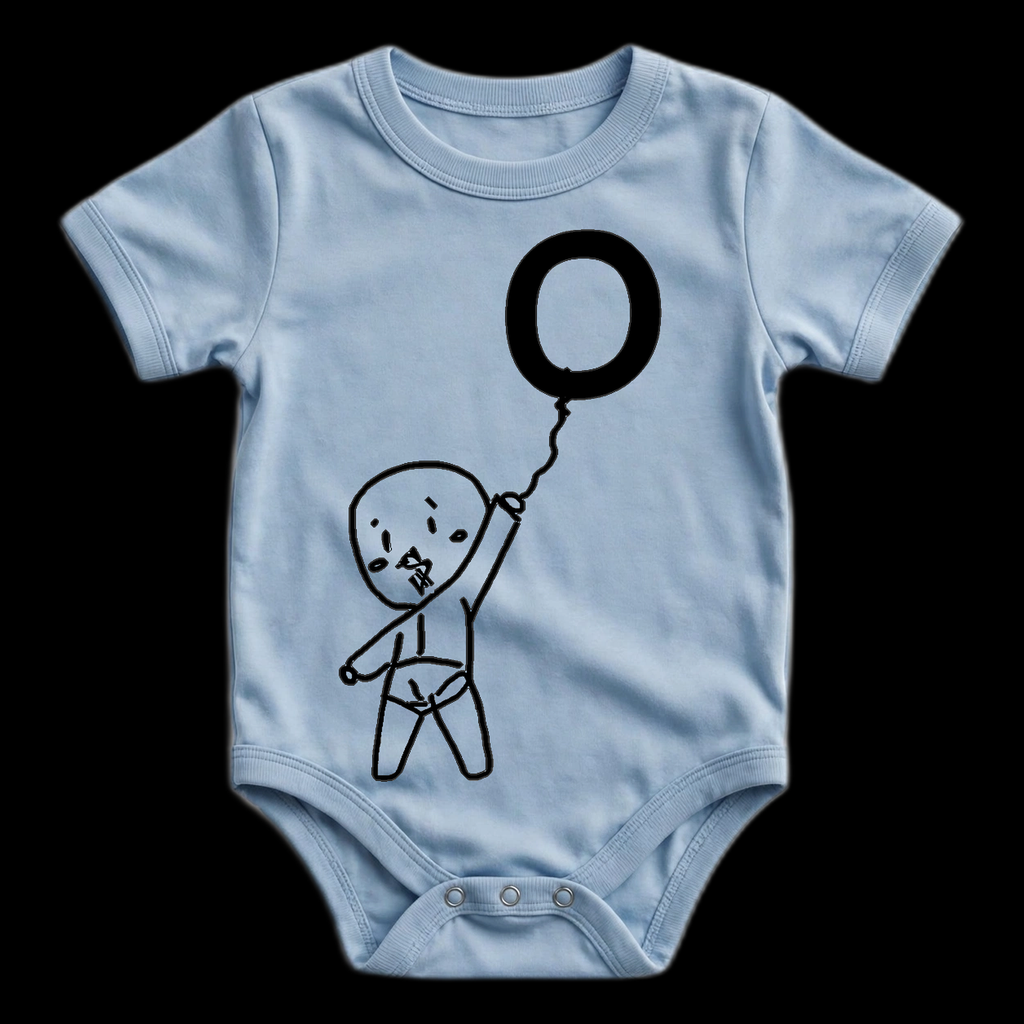 Stay Up Baby Onesie — Powder Blue (Black Print)