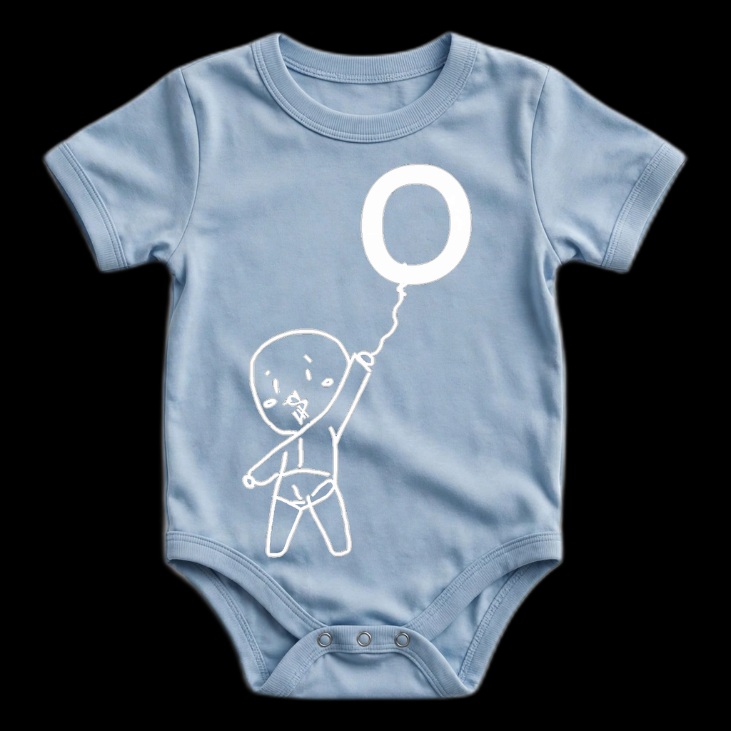 Stay Up Baby Onesie — Powder Blue (White Print)